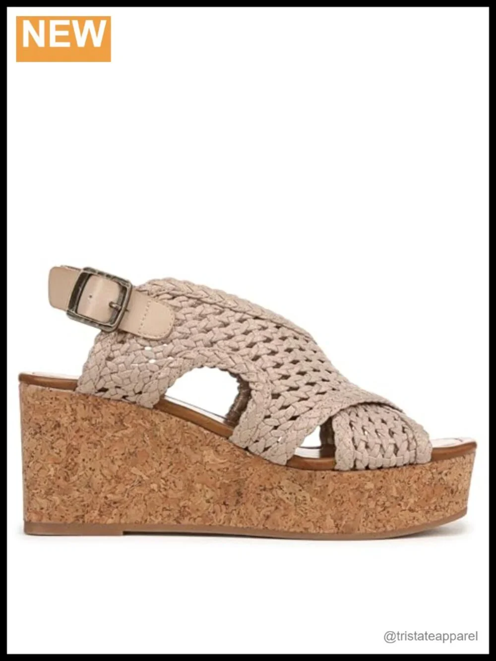 Women's Vegan Platform Wedge Sandal Slingback Ankle Strap Buckle